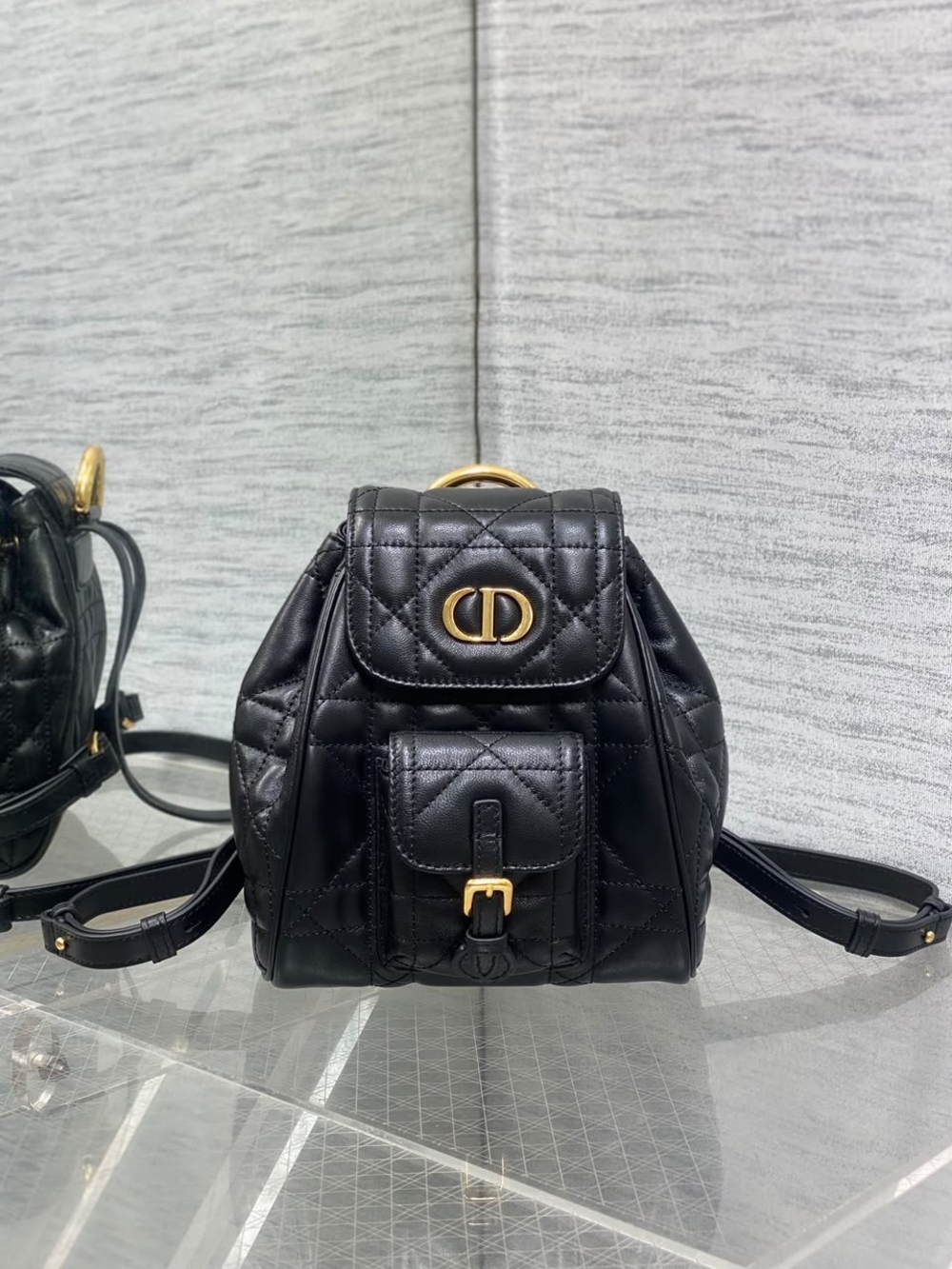 Black Chanel Quilted Leather Backpack with Gold Hardware